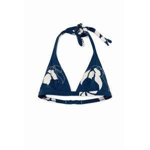 Eres Teal Floral Halter Triangle Bikini‎ Swim Top Adjustable Clasp